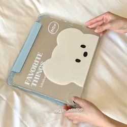 South Korean ins cute cartoon bear for 2022 tablet case 2022ipad 10.9 inch protective case air5 sets of anti-fall soft shell wit