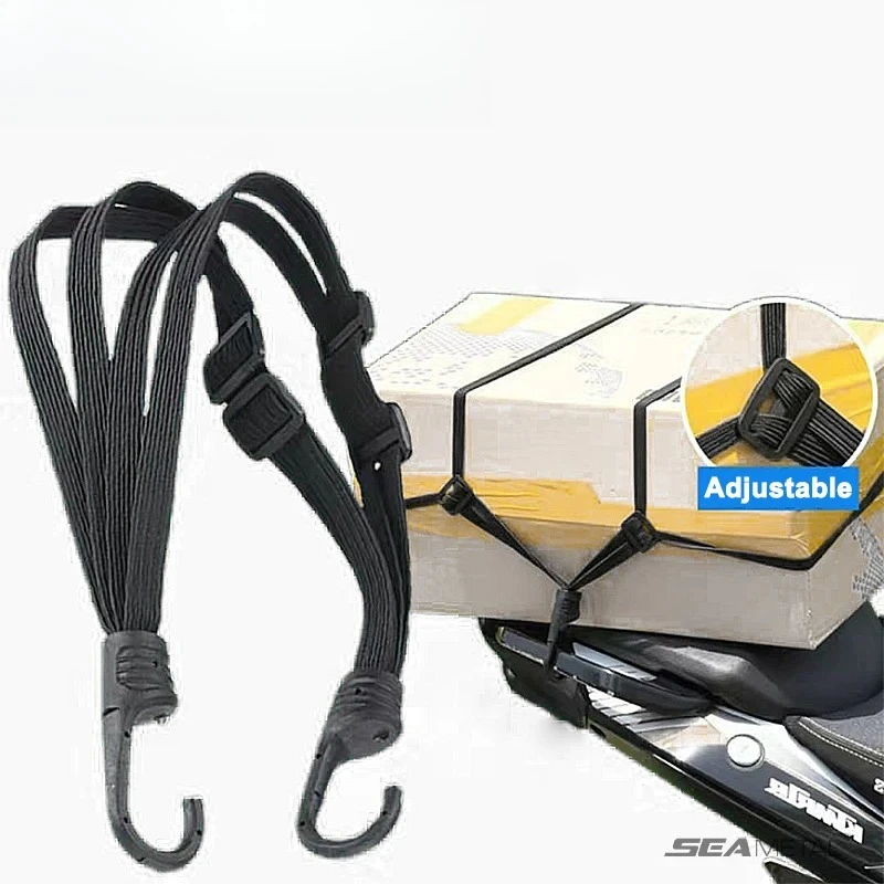 

Universal 60/90CM Motorcycle Luggage Strap Moto Helmet Gears Fixed Elastic Buckle Rope High-Strength Retractable Protective Net