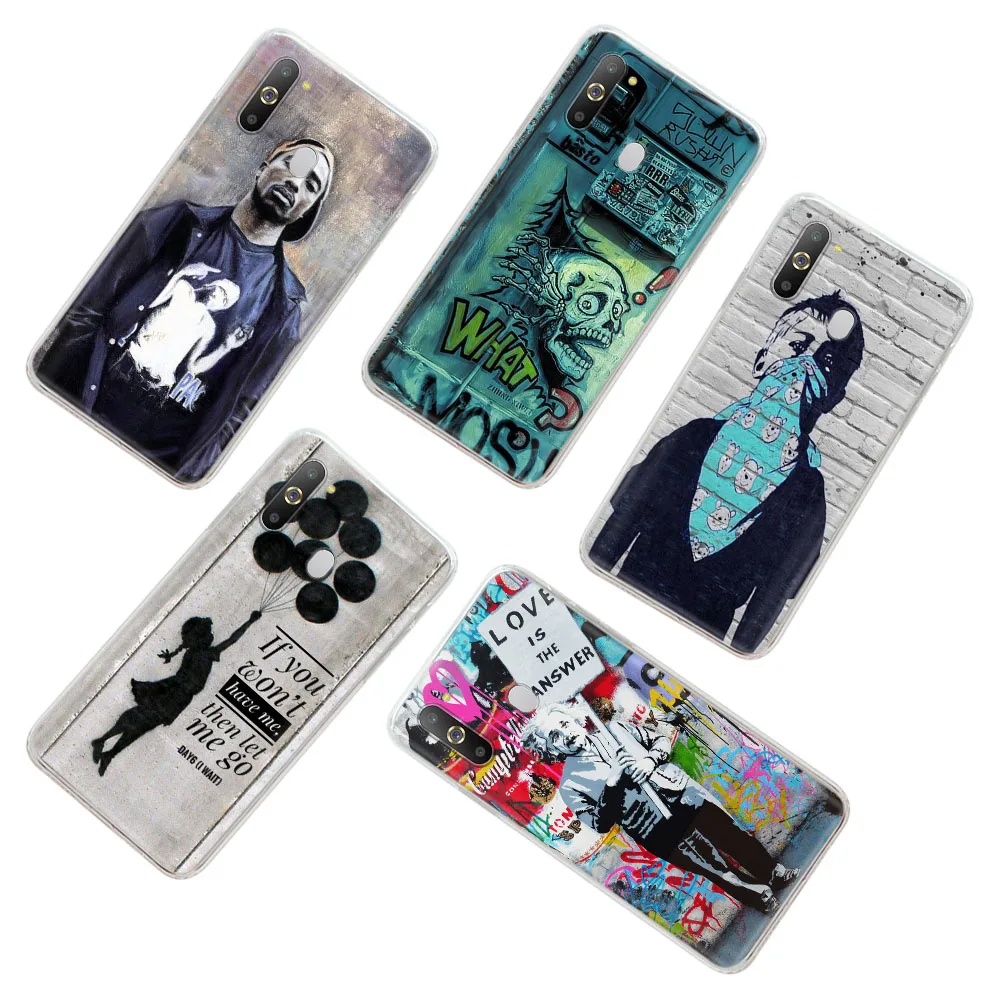 Street Art Graffiti Transparent Soft Case for LG V60 THINQ5 V50 V40 Stylo 6 Q61 Q60 Q52 K30 K92 K62