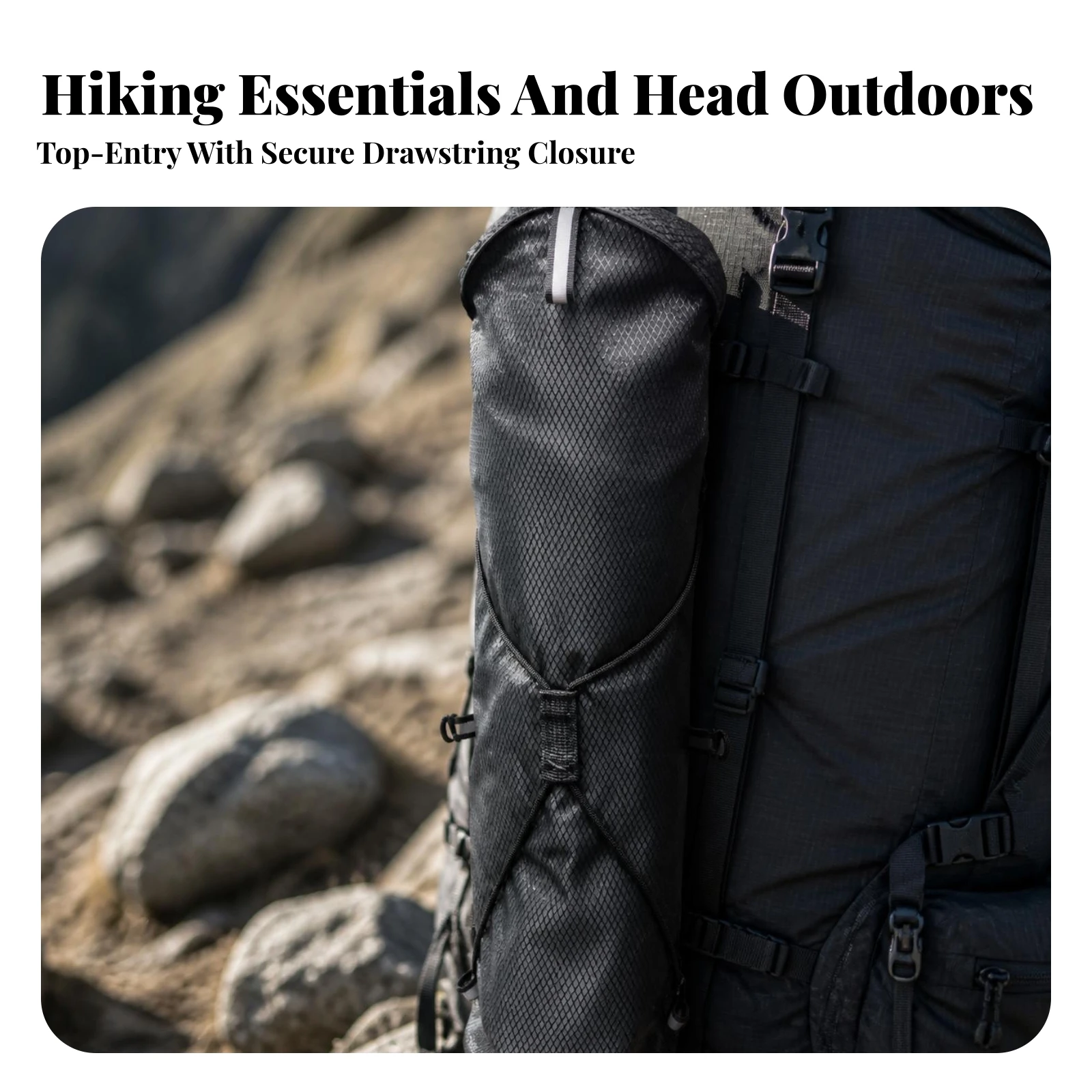 Hiking Pole Storage Bag Portable Hiking Pole Bag with Elastic Cord Carry Pouch Sturdy Shielding for Hikers, Backpacking