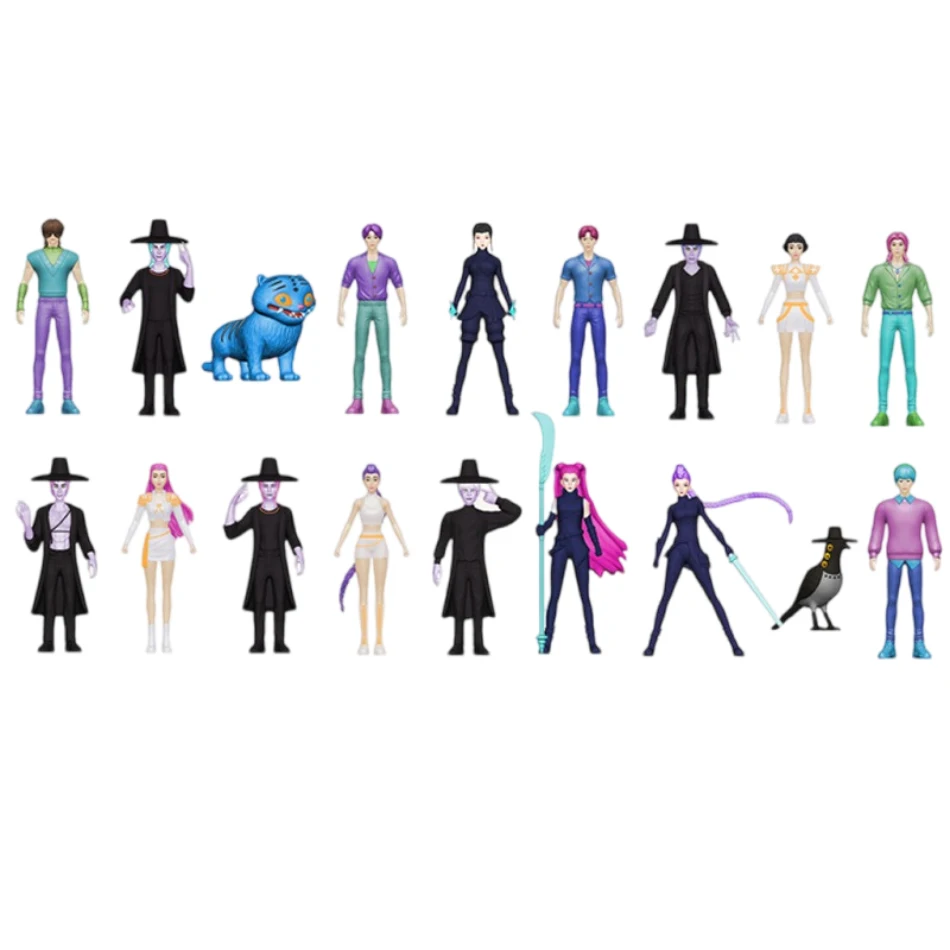 24 Uds Anime Demon Hunters caja ciega Demon Hunters Rumi Mira Zoey Tigre juguete decoración de escritorio estatuas ornamento regalos de navidad caliente