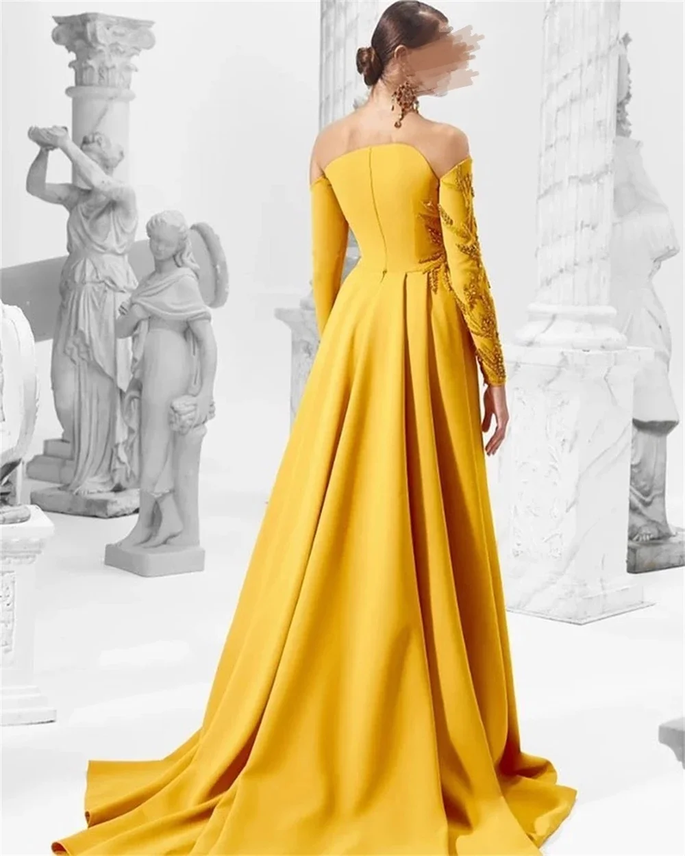 Elegant Long Satin Sequin Beaded Dress A-line Sheath Evening Gowns Formal Evening Party Prom Dresses Customized