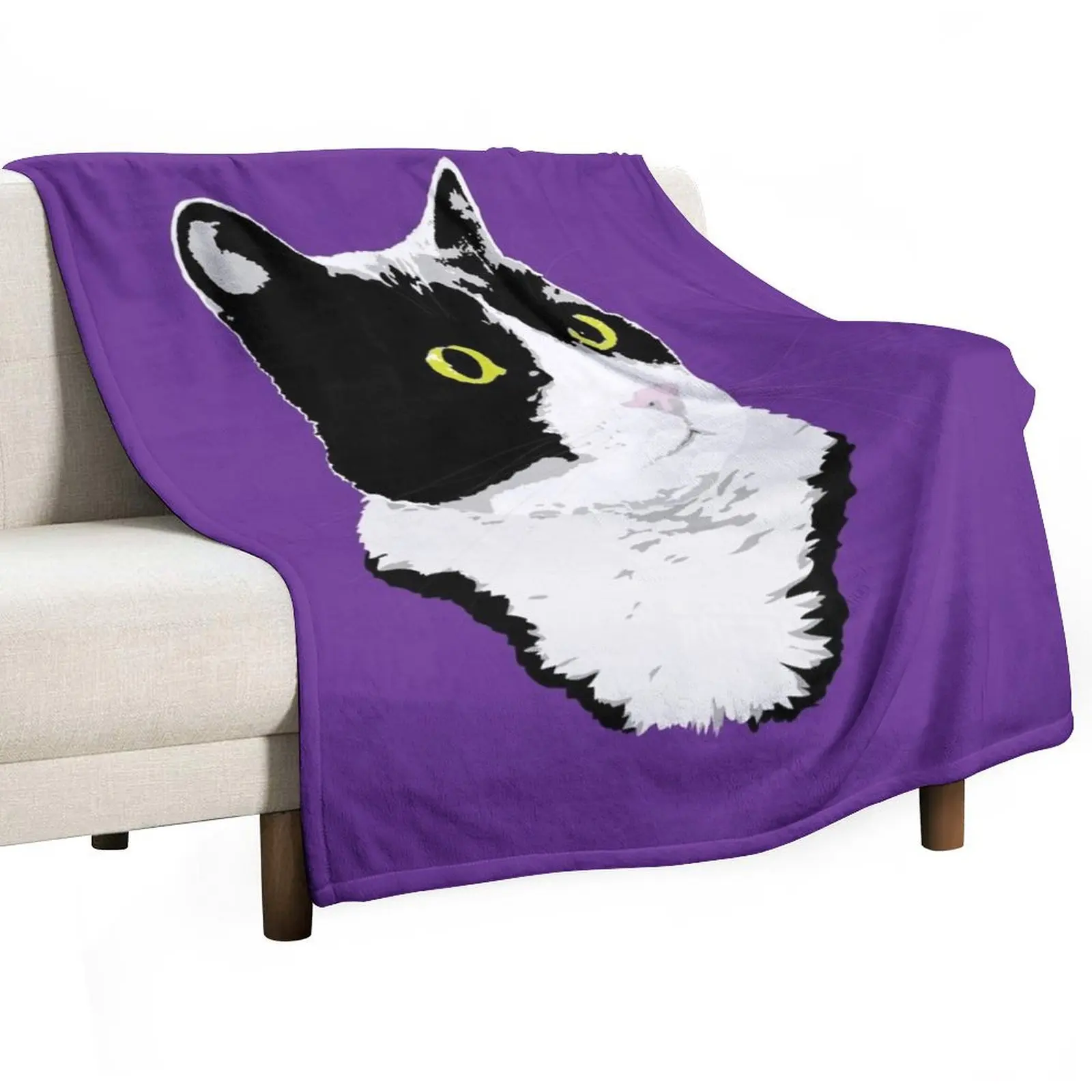 Regal Tuxedo Kitty Throw Blanket Luxury Single Softest Blankets For Bed Loose Camping Blankets