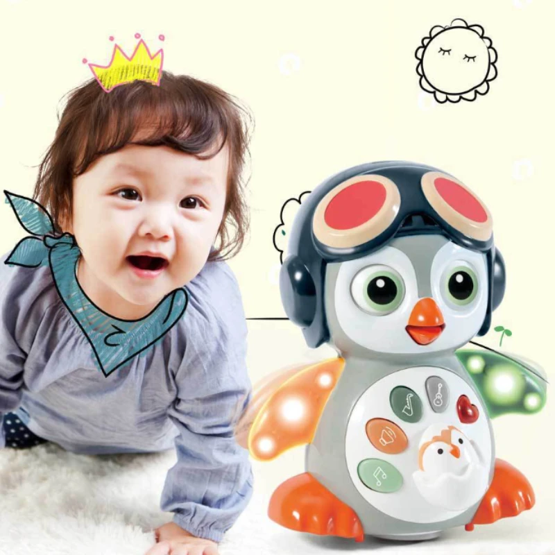 Cross-border Bestseller: Electric Universal Rocking Penguin Lamp with Music-Based Early Learning Story Player Chenghai Toys