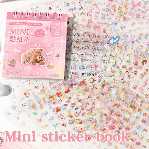 Cartoon Mini Sticker Book Tiny Pet Food Stickers Book Decor DIY Notebook Scrapbook Planner Decals