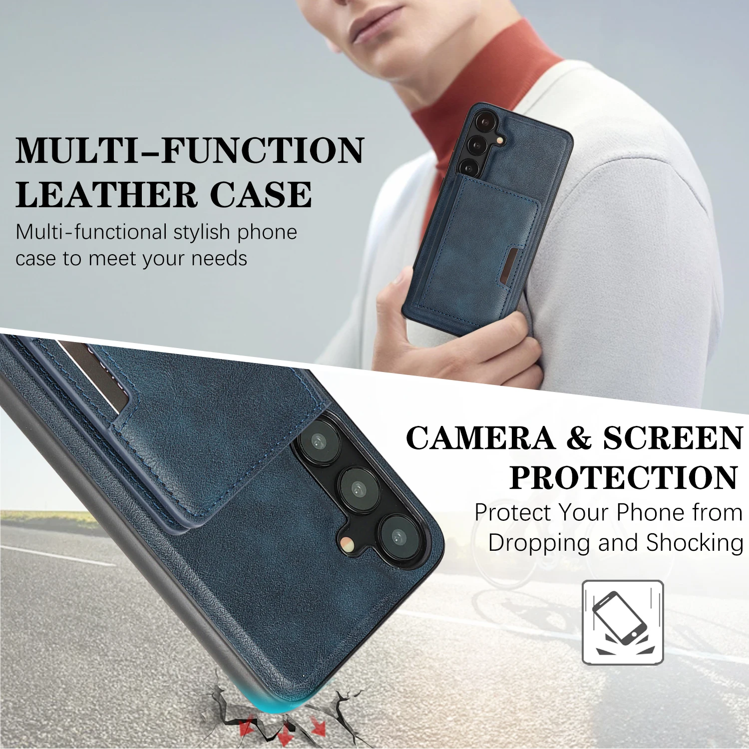 2 in 1 Wireless Cards Holder Leather Case For Samsung Galaxy A15 A16 A17 A26 A34 A35 A36 A37 A52 A53 A54 A55 A56 4G 5G Magnetic