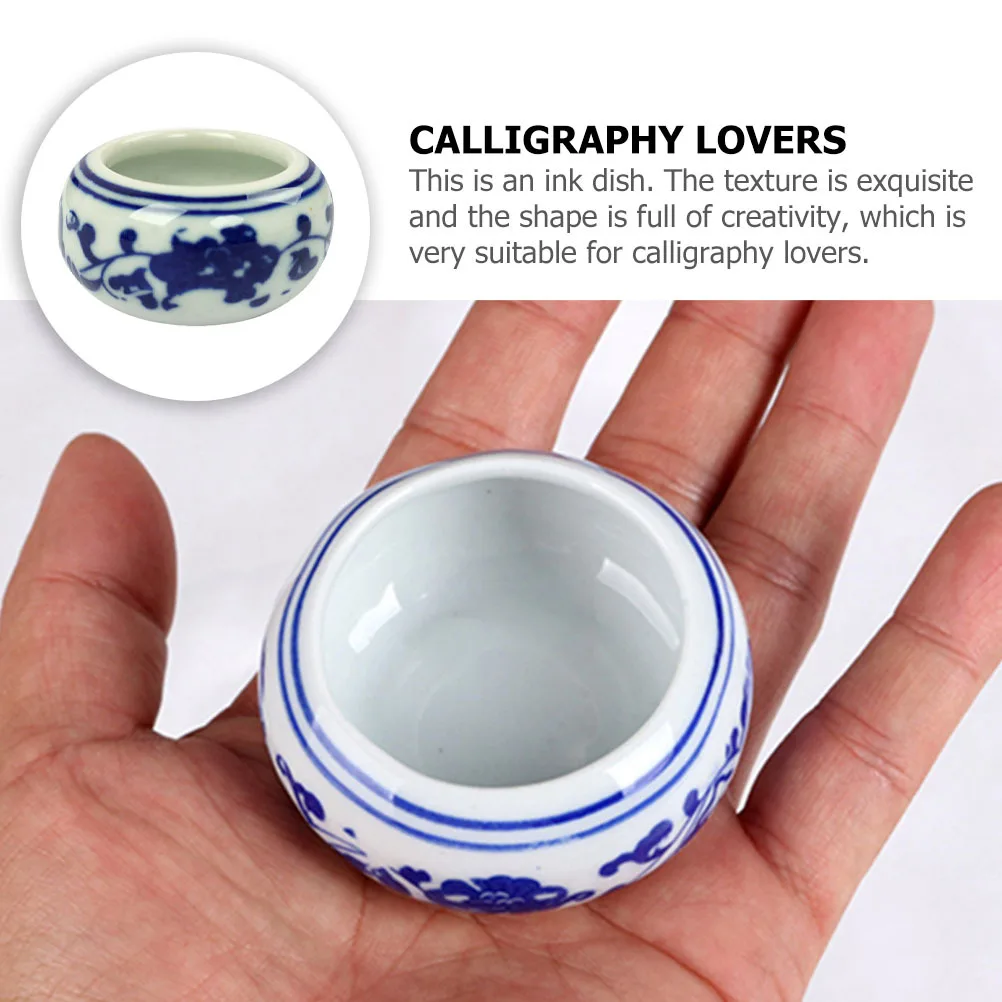 

8Pcs Calligraphy Ink Plates Ceramic Pen Washing Plates Practical Portable Durable for Painting Calligraphy Ink Plate