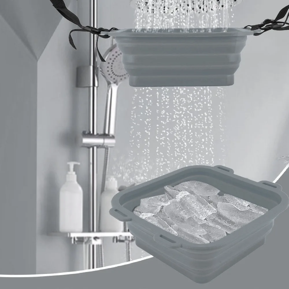 Silicone Ice Bath Tub Foldable Fast Cooling Technology Ice Bath Enhanced Wellness Restoration Hanging Chiller Bath Bucket