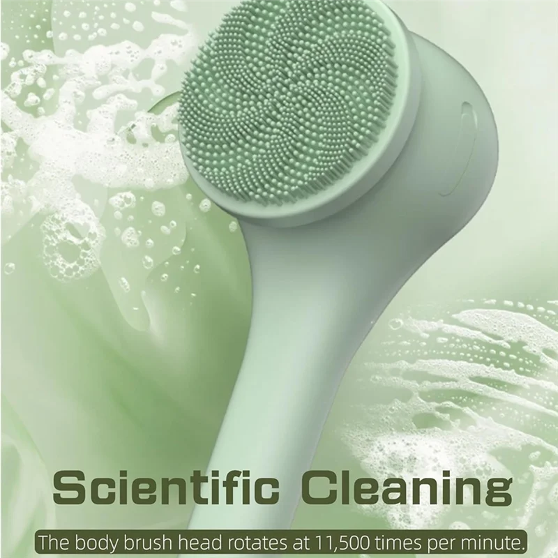 A05G-فرشاة الجسم الكهربائية الخلفية IP67 مقاومة للماء، 3 سرعات، مقبض ممتد، فرشاة دوارة قابلة لإعادة الشحن، دش أصفر