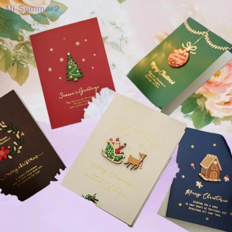 مجموعة بطاقات عيد ميلاد سعيد مع مغلف رغبات السنة الجديدة هدايا عيد الميلاد بطاقات بريدية تزيينية لعيد الميلاد لعيد الميلاد 2026 #1