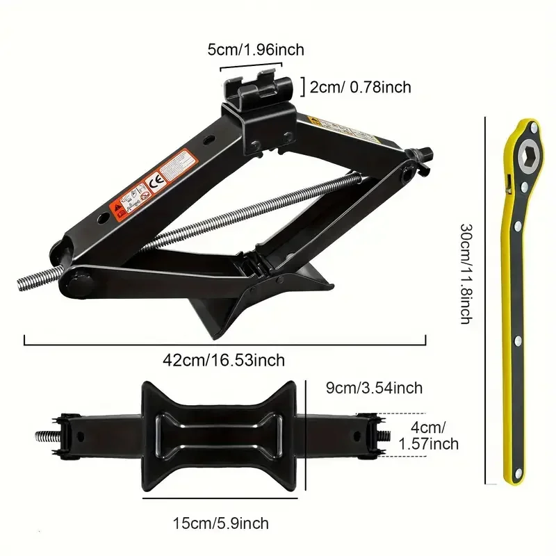 Factory Wholesale High Lift Manual Car Jacks 1.5 Tons/3307 Lbs Capacity 2000KG Scissor Jack For Cars