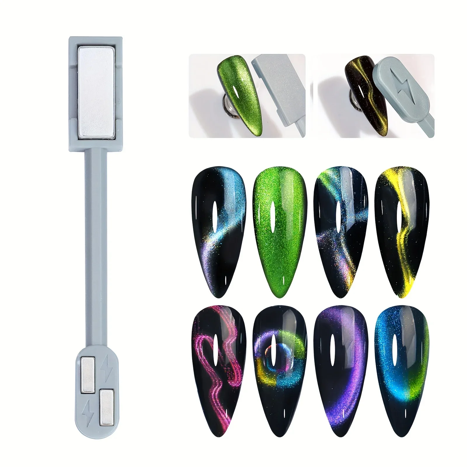 12 stks Magneet Stok Wand Set Voor 3D Magnetische Cat Eye Gel Bliksem & Pruimenbloesem Ontwerpen UV Gel Magneet stok Nail Art Gereedschap