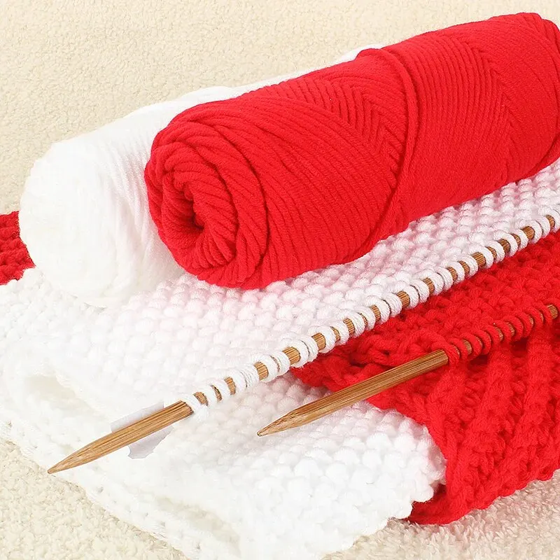 5pcs Valentine\'s Cotton Handmade Woven DIY Scarf Yarn Ball, Thick Yarn Stick, Needle, Milk Cotton Yarn Thread Ball