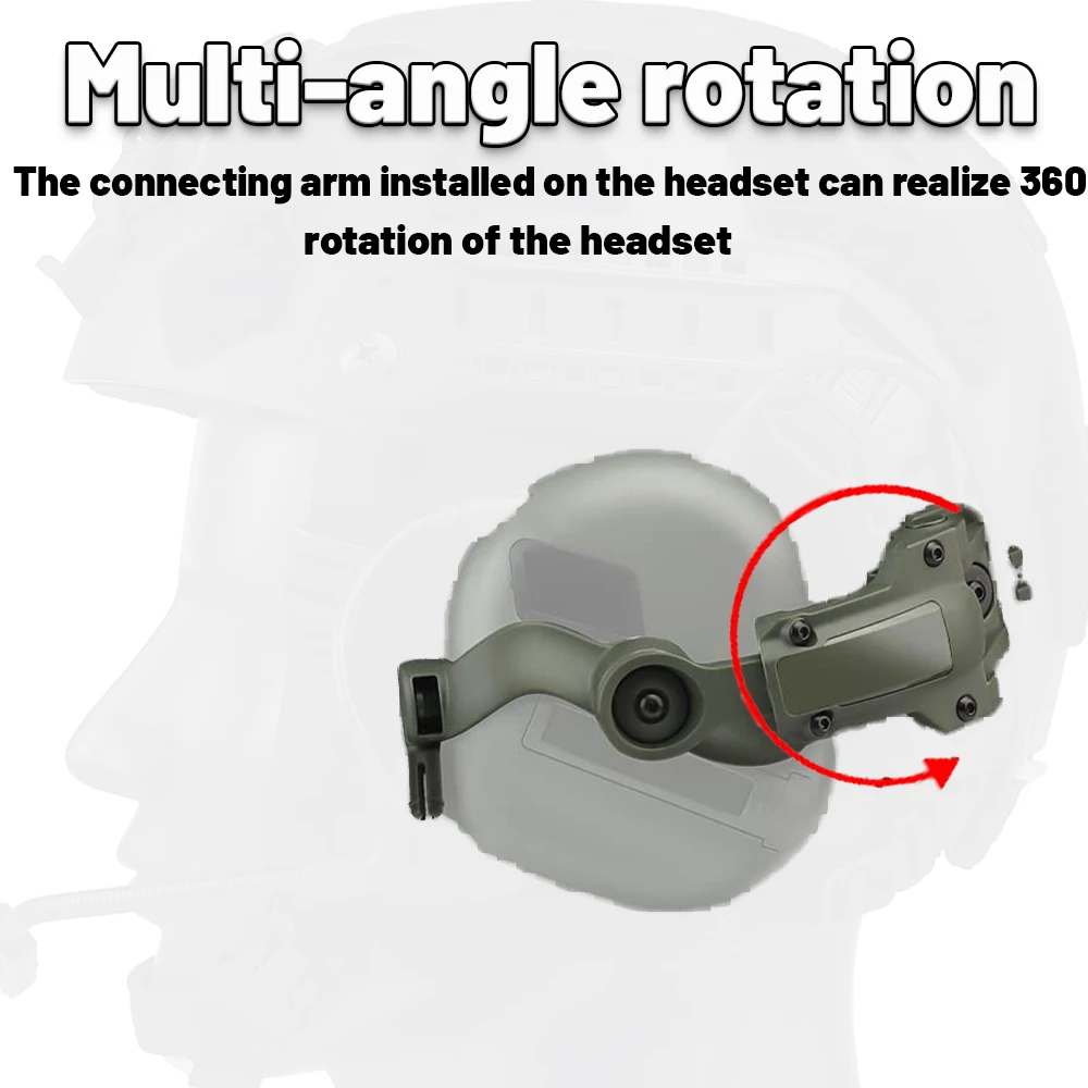 Tactical Helmet ARC Rail Adapter for M31/M32 Headsets, Airsoft Headset Helmet Bracket Kit, Hunting Rotation Headphones Holder