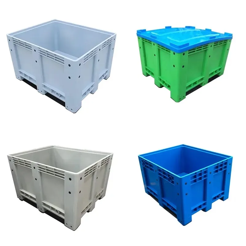 80x120cm Food Grade Heavy Duty Reusable Plastic Pallet Box with Lid for Transport and Storage