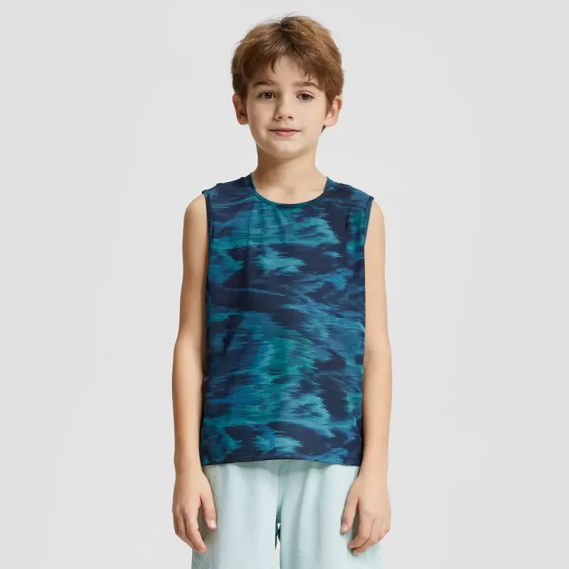 Breath Boys Training Tank Top Quick-dry Children T-shirt Gym Sports Vest Kids Running Workout Fitness Shirt for Yoga Basketball