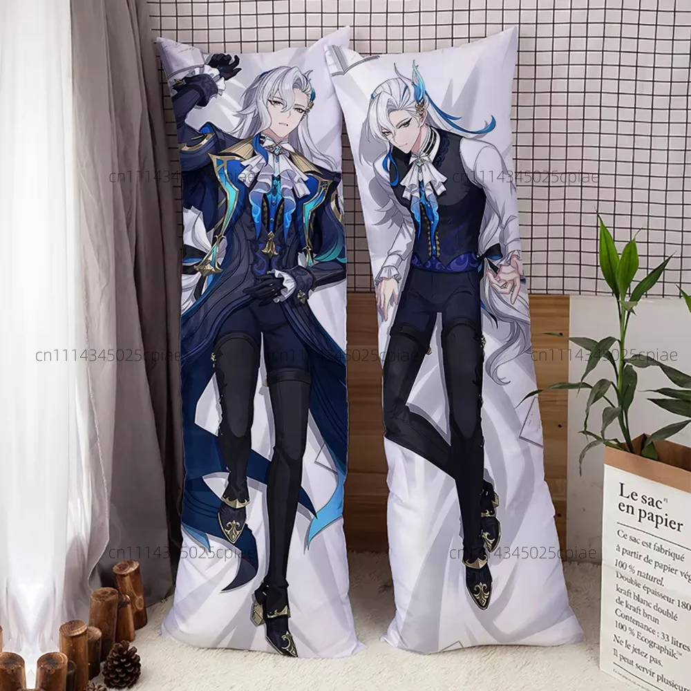 Anime Neuvillette Body Pillowcase Two-Sided Print Life-Size Pillow Cover Bedroom Home Decor Soft Long Dakimakura Cushion Cover