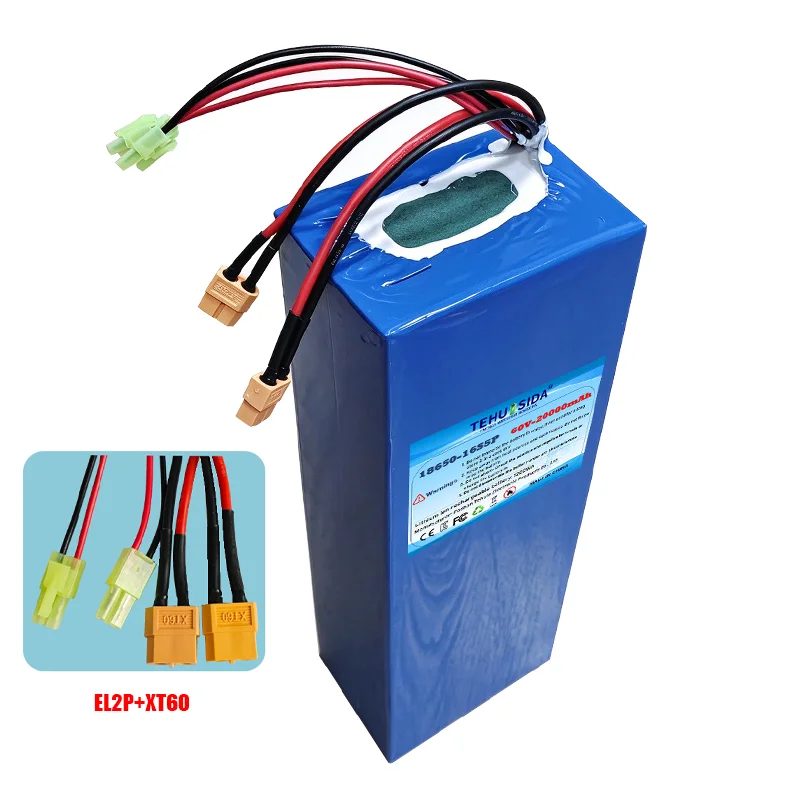 60V 20Ah 16S5P 18650 Lithium Battery Pack  1500W High-Power Rechargeable Battery with BMS for Electric Scooter