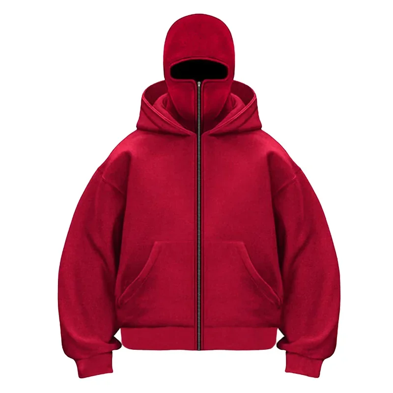 Men's Zipper Pocket Men's European-sized Double Hooded Sweatshirt Long-sleeved Pullover, Fashionable Hooded Sweatshirt