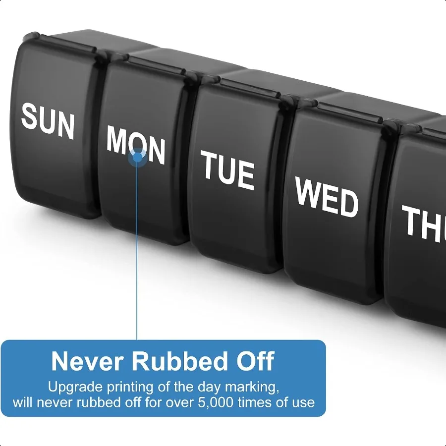 Pastillero pequeño 2 veces al día Paquete de 2 Pastillero de 7 días 1 vez al día Viaje Friendly Día Noche Organizador de vitaminas Semanal AM PM