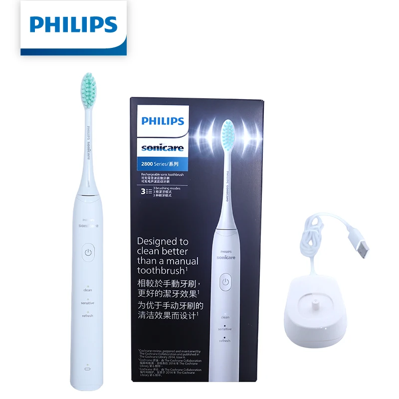 

Philips New S2 HX2418 Sonicare Electric Toothbrush 31000 VPM Rechargeable with Fresh Mode Soft Bristle 30 Days Battery