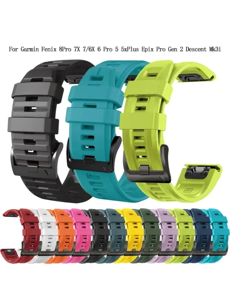 22mm 26mm Silikonarmband für Garmin Fenix 7 7X 6x Pro 5 5Xpuls 8 Pro 51/47mm Forerunner 970 Quatix8 Epix Mk3i QuickFit Uhrenarmband