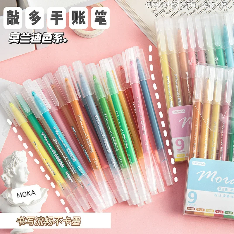 Imagem -06 - Morandi Cor Gel Canetas Grupo Caneta de Caligrafia Estudantes Canetas Bonitos Material Escolar Escritório Papelaria Coreano 36 Pcs Pcs Set