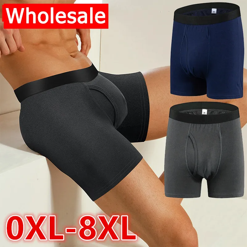 

Wholesale Drop-Ship Business Men's Cotton Underwear Plus Size for 95-220kg Boxers Trunks Large Size 7XL 8XL Comfortable Shorts