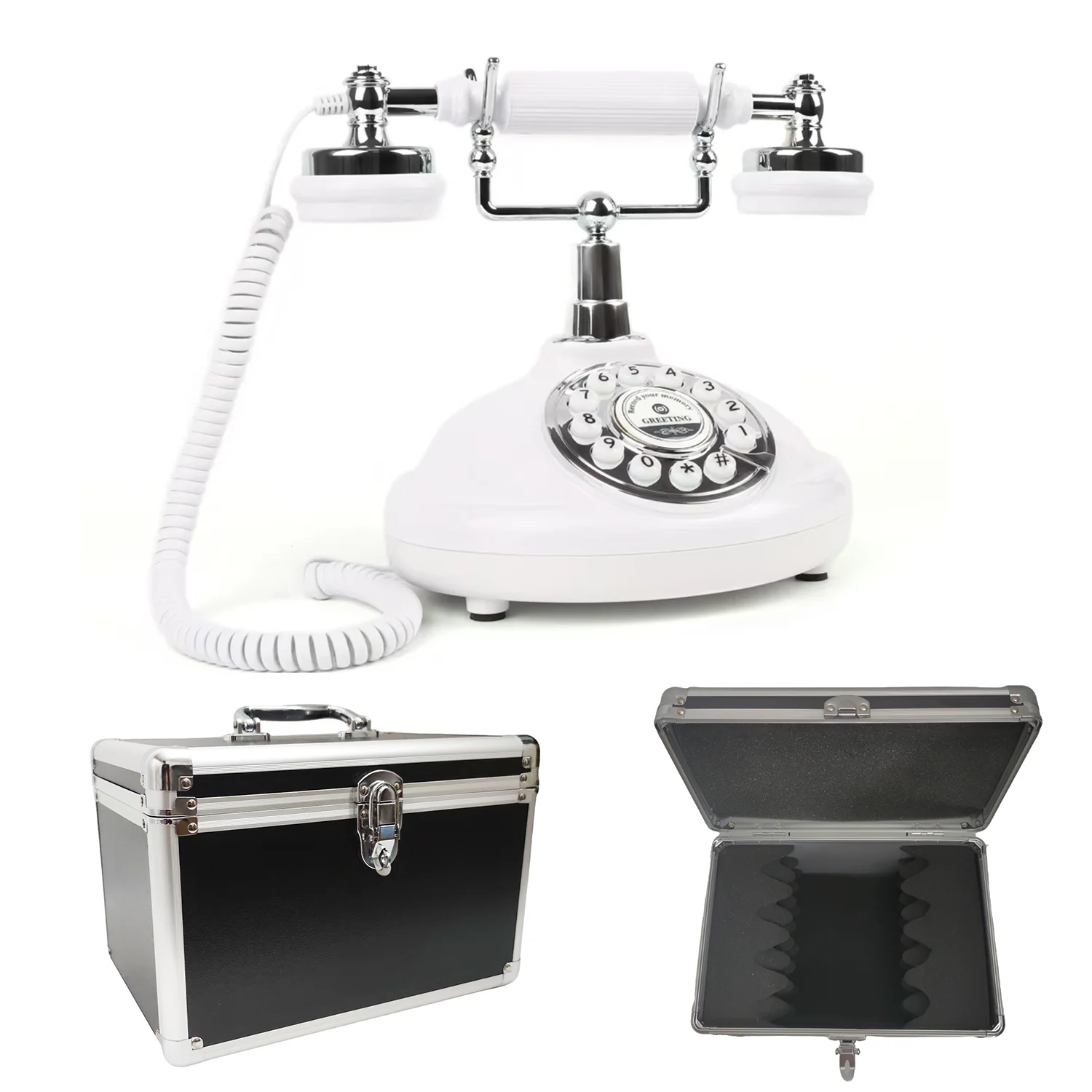 Custom Suitcases Audio Guest Book Telephone Suitcase, (This Item Is Sold As An Empty Suitcase, And Does Not Include A Phone.)