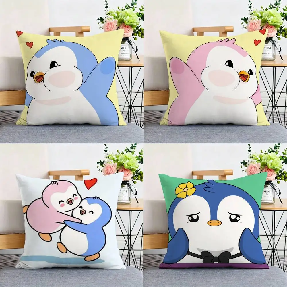 

Love P-Pudgy Penguins Double-sided print Pillow Case for Sofa Living Room Home office Decor Protective Cover