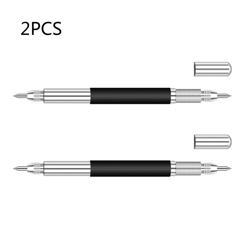 

2Pcs Tungsten Carbide Tip Scriber Marking Etching Pen Double End Ceramic Glass Metal Wood Carving Scribing Marker Hand Tool