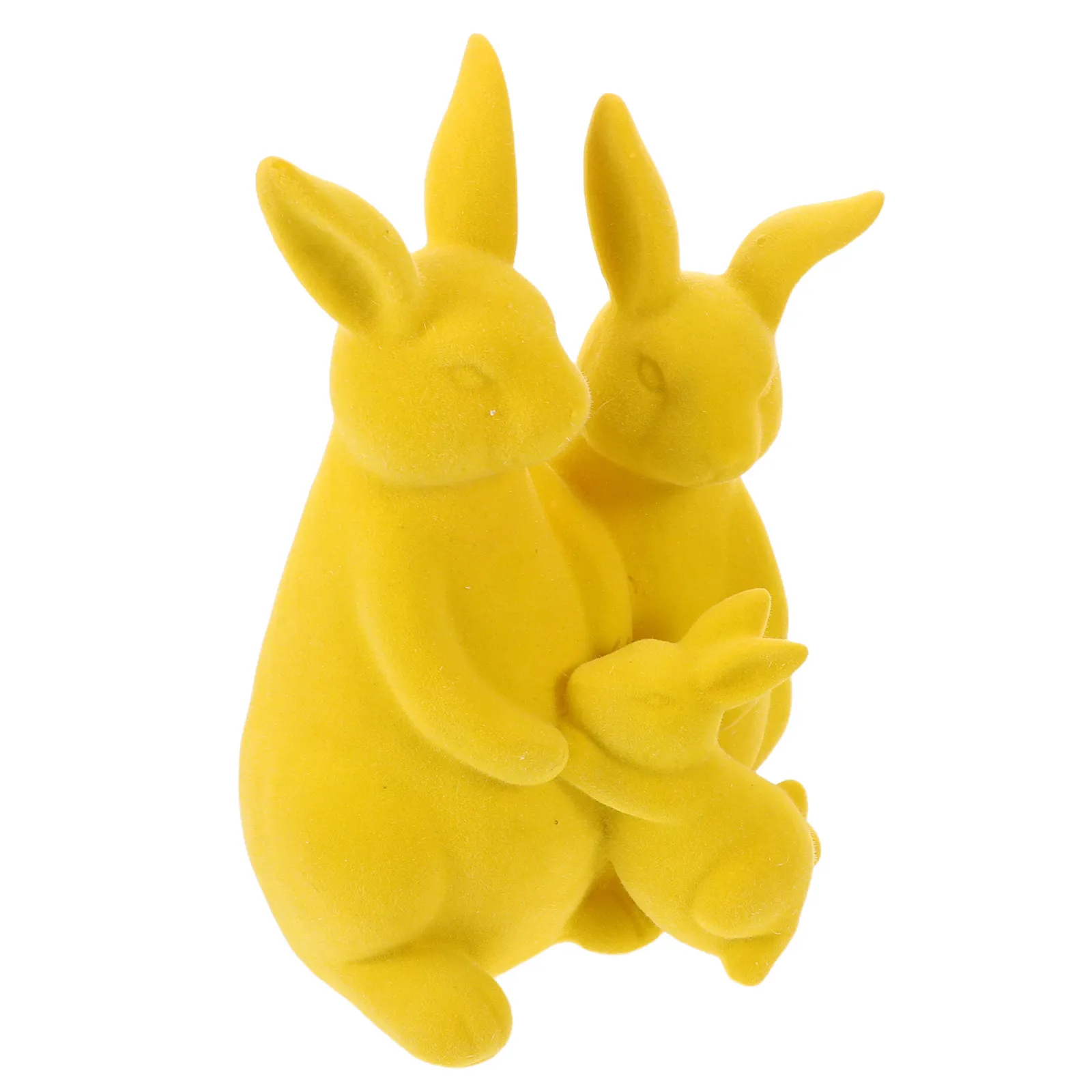 

Желтая флокированная фигурка кролика из смолы - Пасхальный декор для стола, украшение для весенней вечеринки, праздничного декора дома и офиса