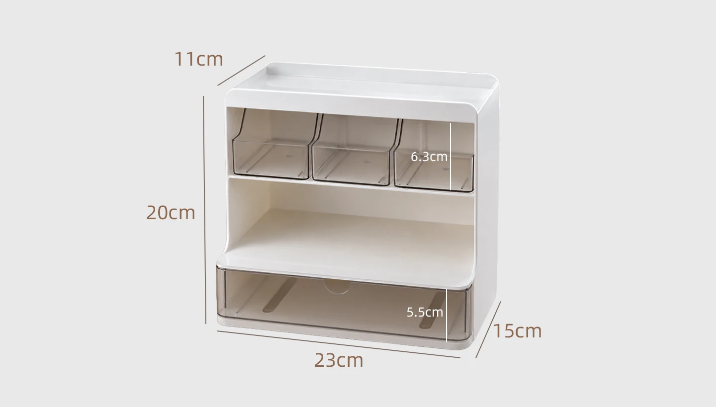 Desktop Drawer-Style Multi-Layer Plastic Organizer for Office & Student Desks — detail 13
