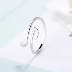 Music Note Heart of Treble and Bass Fashion For Women Silver Color Ring Female Bohemian Wedding Gifts Unique 2022 Jewelry