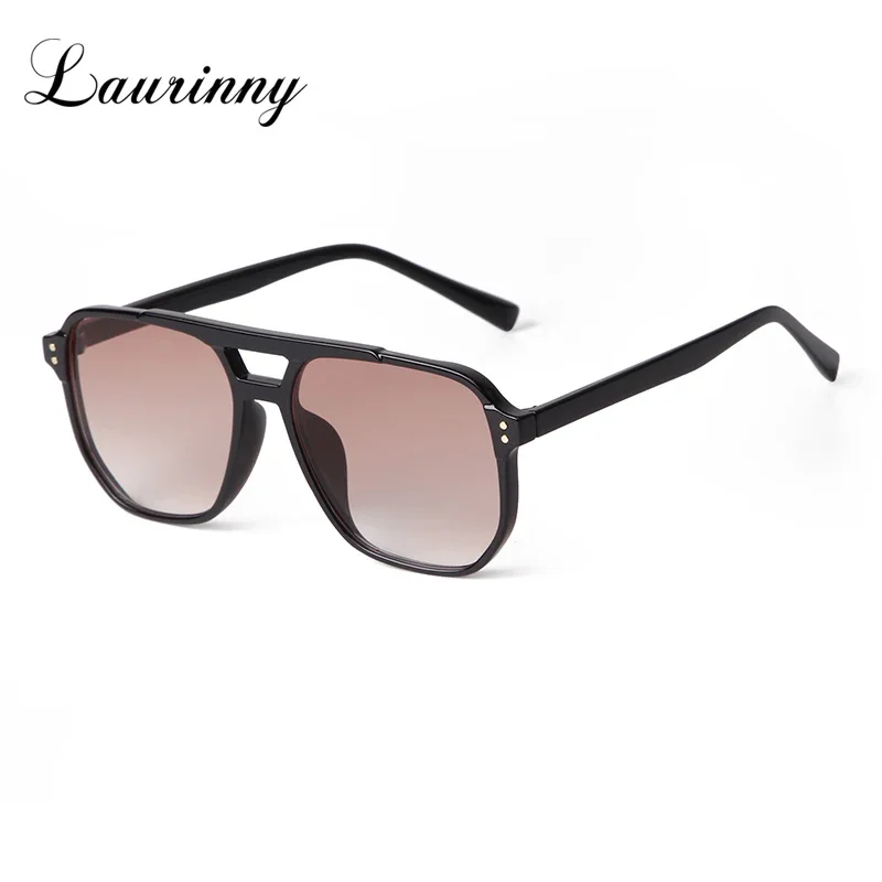 Trendy Clear Pink Pilot Sunglasses Women Brand Designer Oversized Shades Eyewear Double Bridge Outdoor Square Men Sun Glassses