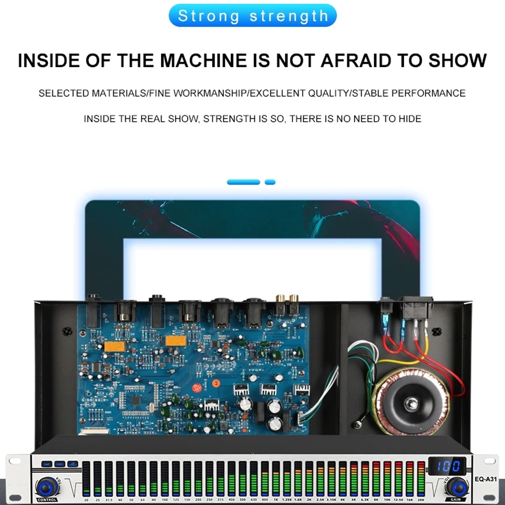 SenMicre EQA31 Equalizador Digital Profissional Equalizador Gráfico LED Processador de Som Áudio Sistema de Som Equipamento de Dj Equalizador de Áudio