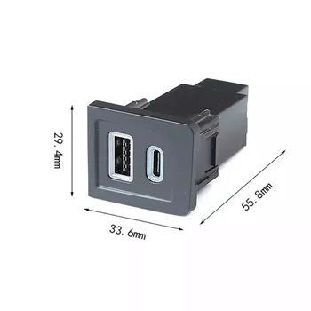 Napájecí adaptér do auta Dual USB PD Type C/QC Autonabíječka 2 porty Adaptér do auta vhodný pro VW Multivan T5 Příslušenství Součást 10 nejlepší prodej USB zásuvka pro VW T5 Multivan - №8