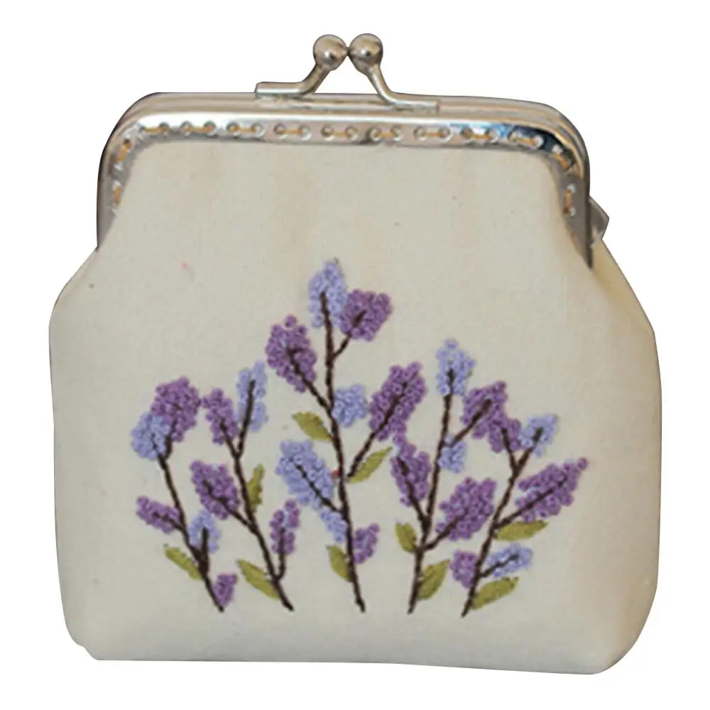 DIY Flower Embroidery Wallet Purse Tree Needlework Sewing Cross Stitch Materials