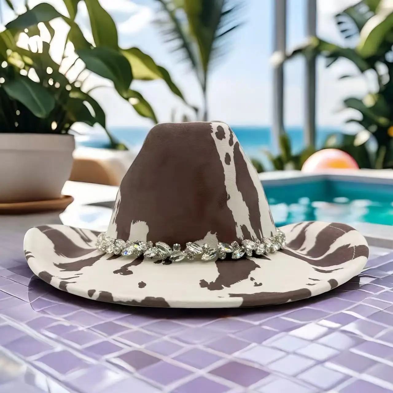 HongLuan قبعة رعاة البقر الغربية حجر الراين رجل - إكسسوارات رعاة البقر خمر وقبعات راعية البقر البلد للسيدات البالغات #1