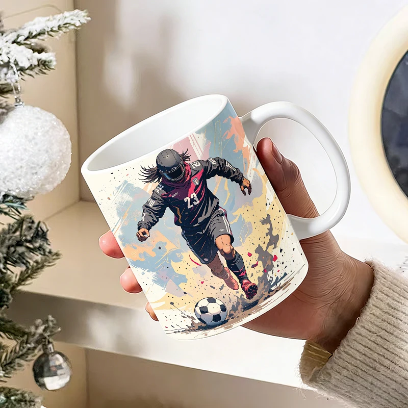 Soccer Player in Action - Artistic Print Mug Coffee Cup Ceramic Cup with a bottle opener function of 2026 Major Football Event