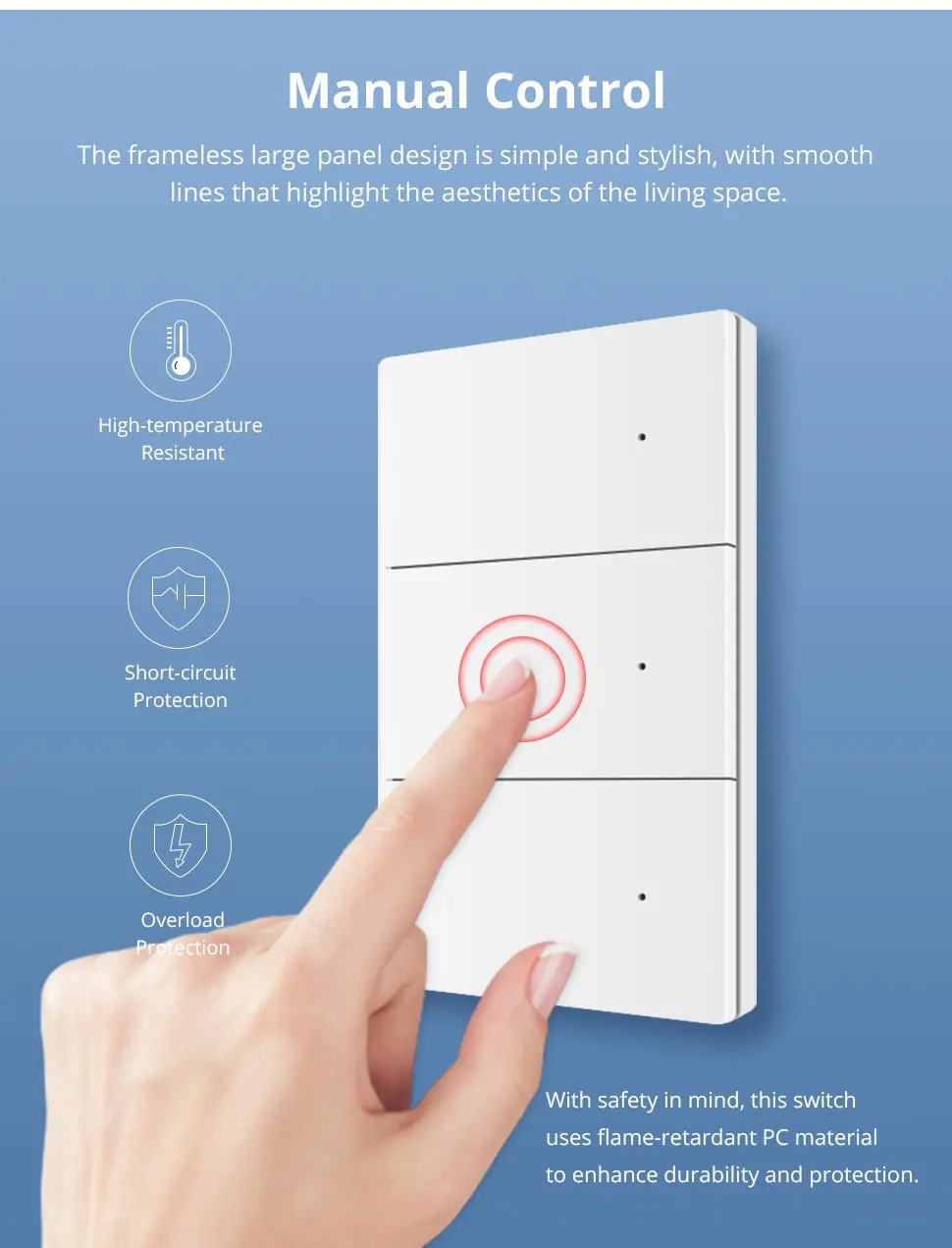 Zemismart Zigbee Smart Wandlichtschalter Ohne Neutralleiter 1 2 3 Tasten Druckknopf PC-Panel Kompatibel mit Tuya Zigbee Hub Smart Life ZM-808 – Detail 8