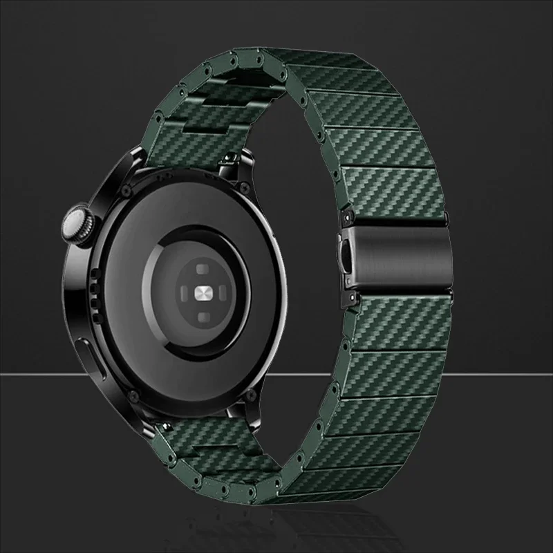 20mm 22mm Carbon Fiber Strap for Samsung Galaxy Watch 6 5 4 40 44mm 6 4Classic Link Bracelet for Huawei Watch 3Pro GT4 3Pro Band