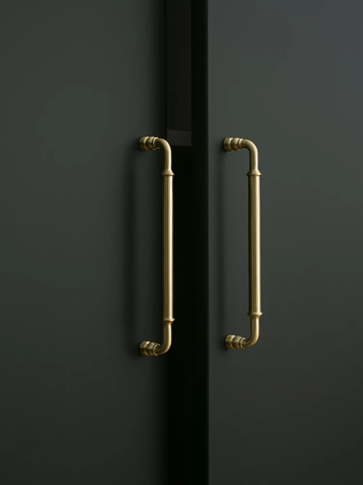 Solid Brass Cabinet Handle Sleek Furniture Hardware Kitchen Handle Dressers Wardrobe Cabinet Drawer Knobs Gold Handle