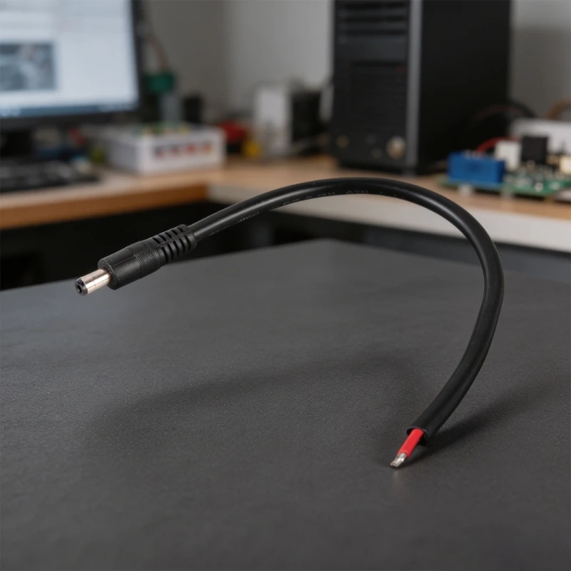 Pre Tinned 5.5x2.1mm Male DC5521 to Open End Power Cable For Easy Installation On LED Strips And CCTV Camera F19E