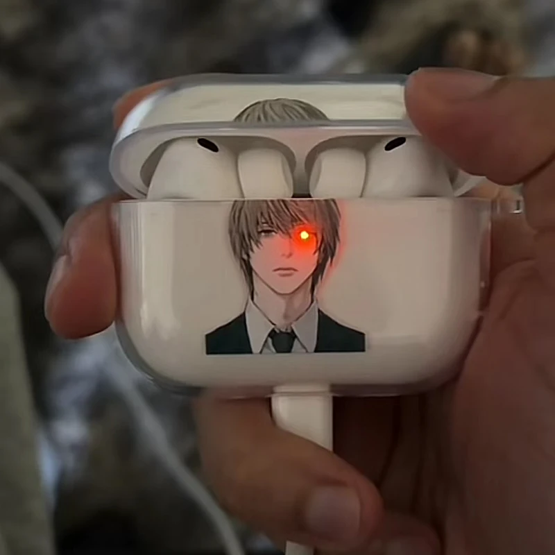 

Japan Anime Mikami Teru Death Note Case Soft silicone TPU Case For AirPods 4 Pro 1 2 3 Clear Transparent Bluetooth Earphone Case