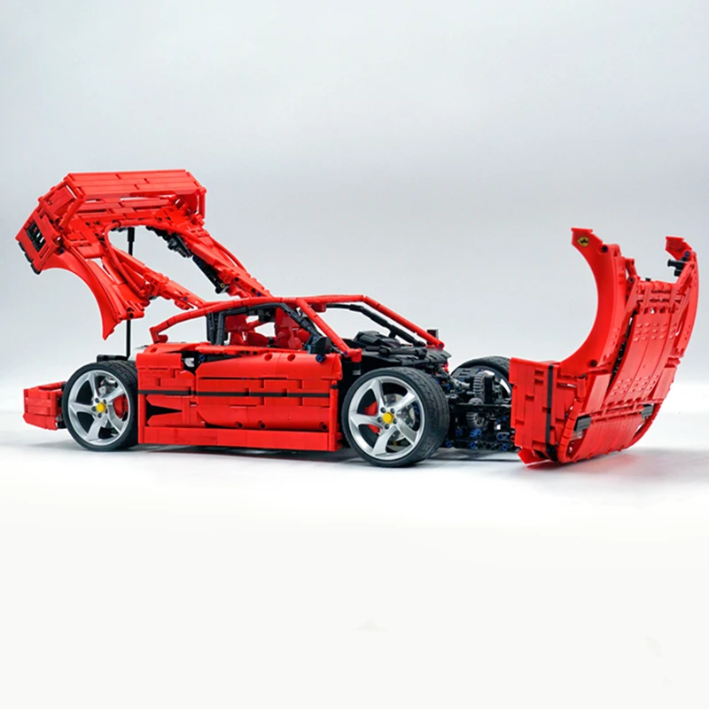 X001 Technical Red F40 Super Sports Car Compatible MOC-140629 Vehicles Building Blocks Bricks Puzzle Toy Christmas Gift For Kids