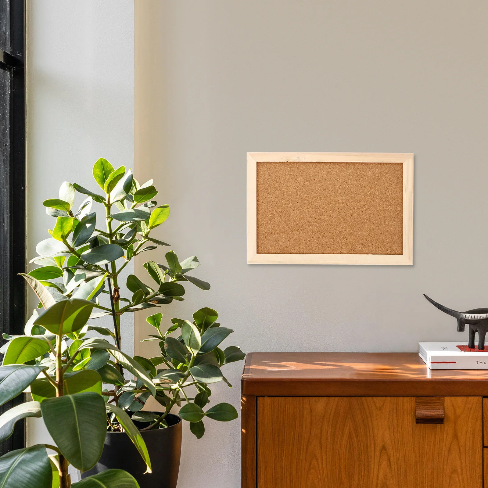 2Pcs Bulletin Board Natural Cork Surface Hanging Bulletin Boards for Office School Home Message Notice Display Board