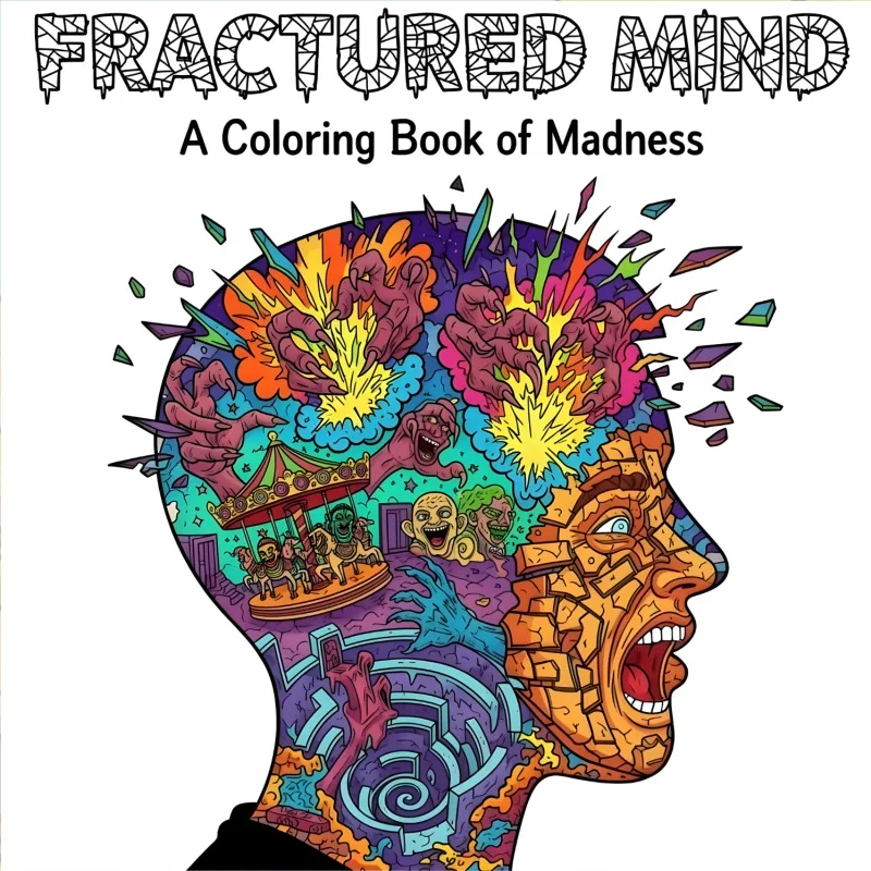 Broken Mind Coloring Book, Thick Paper, Adult Graffiti Coloring Notebook, New Hot Cross-border Factory Supply