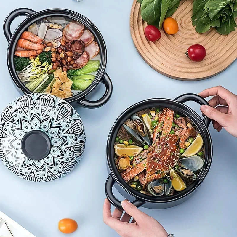 Ceramic Casserole Soup Stew Pot Saucepan Induction Cooker Korean Style Pan Gas Cookware Cooker Home Kitchen Supplies Cooking Pan