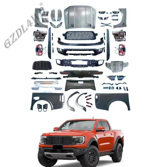 GZDL4WD Car Exterior Conversion Accessories Front Bumper Body Kits For Ranger T6 T7 T8 2012-2021 Upgrade Raptor Auto Body Parts